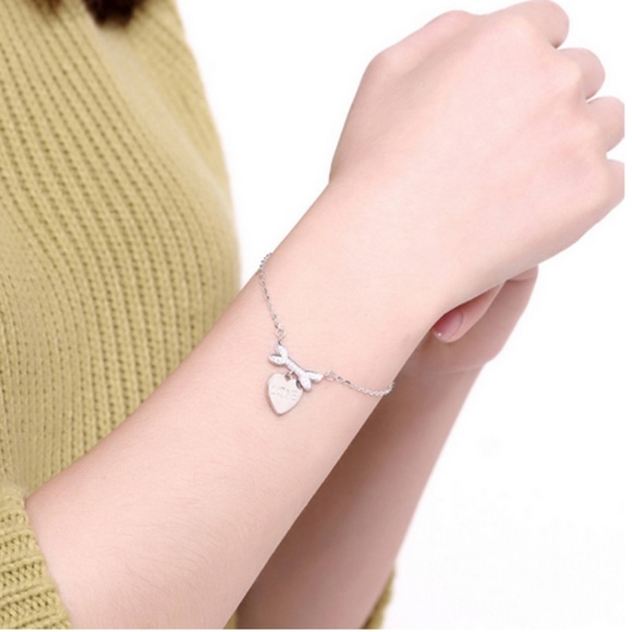 925 sterling silver  love heart-cut charm Bracelet - Picture 2 of 3